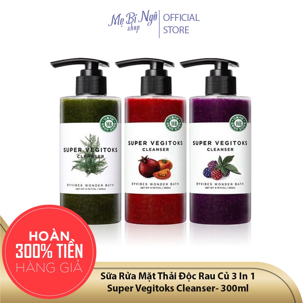 Sữa Rửa Mặt Thải Độc Rau Củ 3 In 1 Super Vegitoks Cleanser