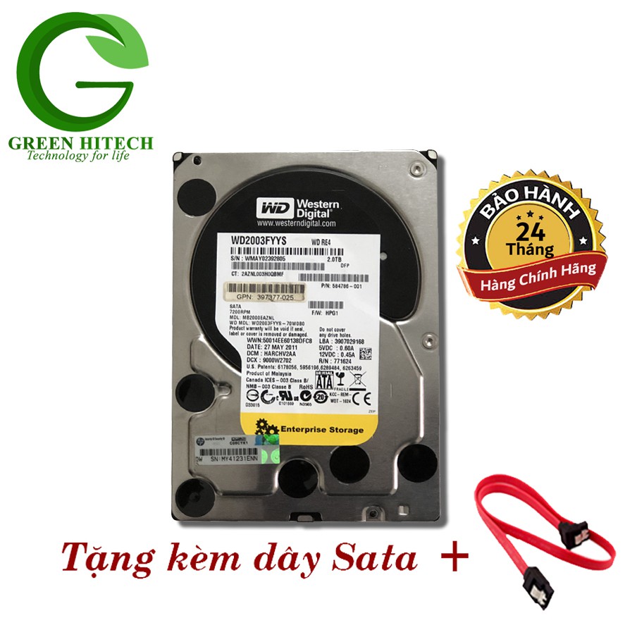 Ổ Cứng Trong PC WD 2TB (64MB) 7200rpm 3.5" Black-renew-bh 2 năm | BigBuy360 - bigbuy360.vn
