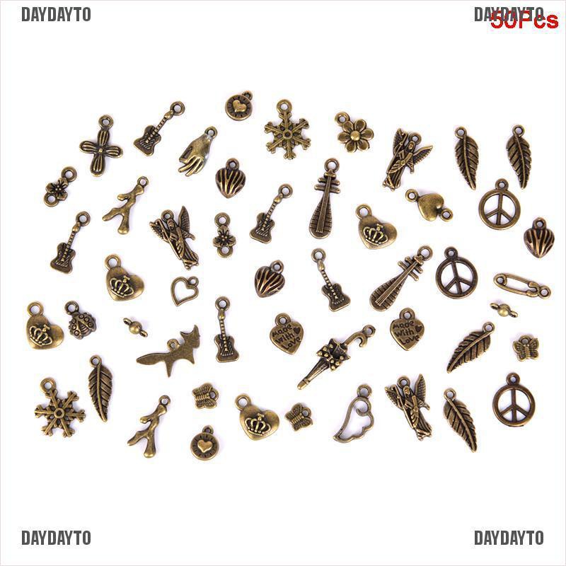 Set 100 / 50 Mặt Dây Chuyền Phong Cách Cổ Điển Dùng Làm Trang Sức DIY