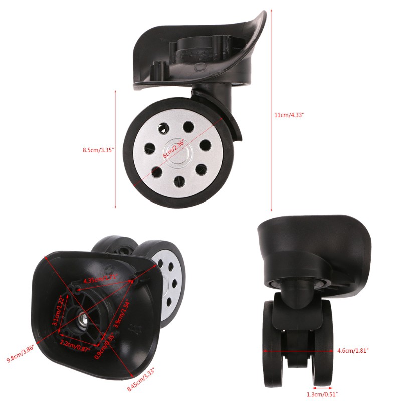Bộ 4 bánh xe có thể xoay 360 độ thay thế cho vali du lịch