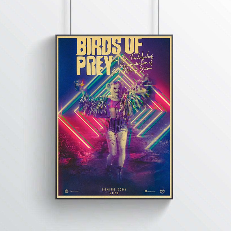 Ảnh treo tường hình phim Harley Quinn phong cách retro trang trí nhà