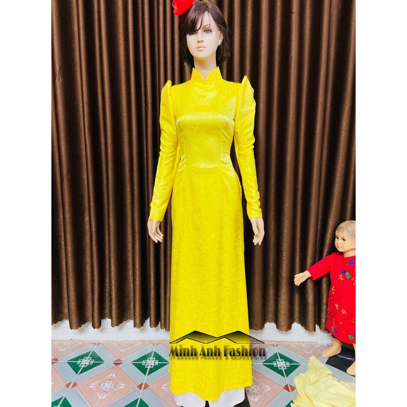 Áo dài cao cấp màu vàng
