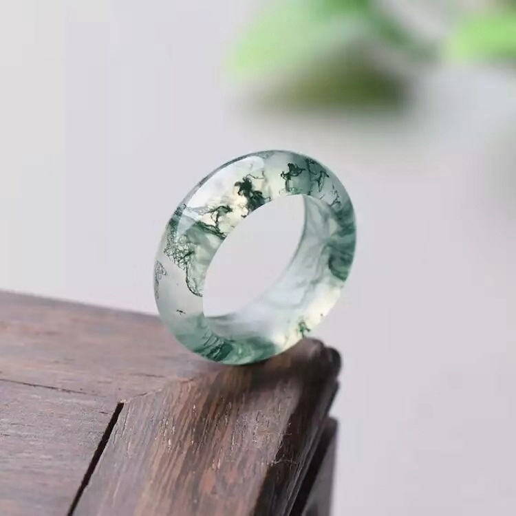 Nhẫn Đá Mã Não Màu Xanh Lá / Đỏ Dành Cho Cặp Đôi