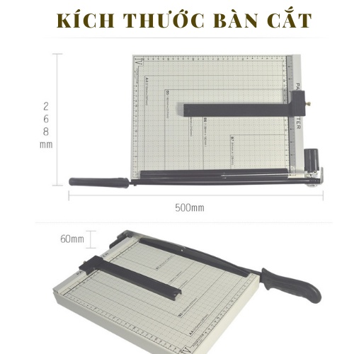 Bàn Cắt Giấy A4 - A3 Gồm Thanh Chặn Giấy Cạnh Dao Cắt Bề Mặt Thép Tấm Bằng Phẳng Chống Gỉ Chắc Chắn