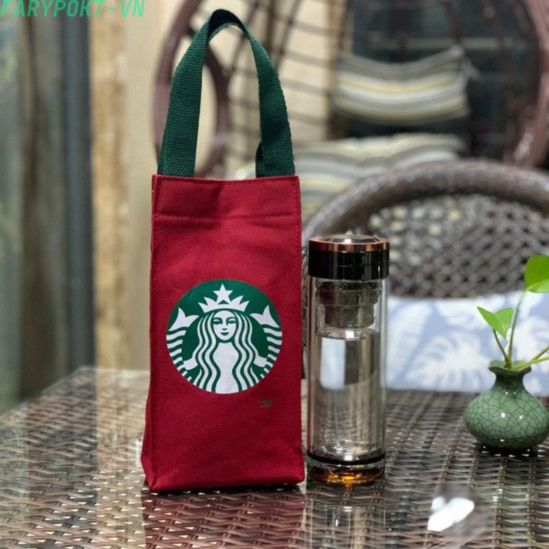 Túi vải Canvas đựng Ly nước In hình STARBUCK độc đáo xinh xắn