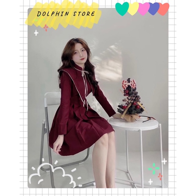 ✨BIGSIZE Đầm đỏ tay dài✨
