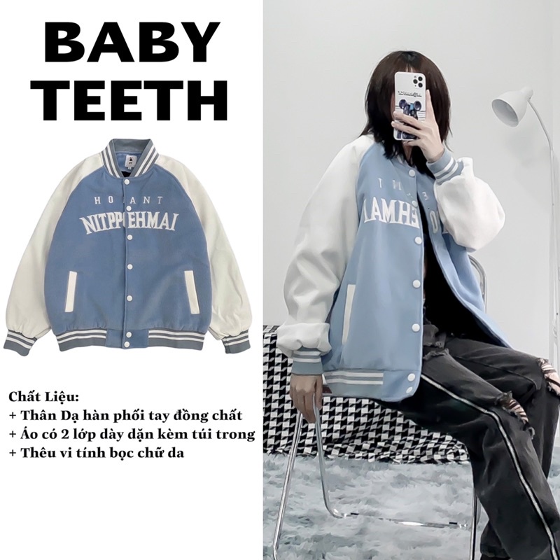 Áo khoác bomber bóng chày Hoeant