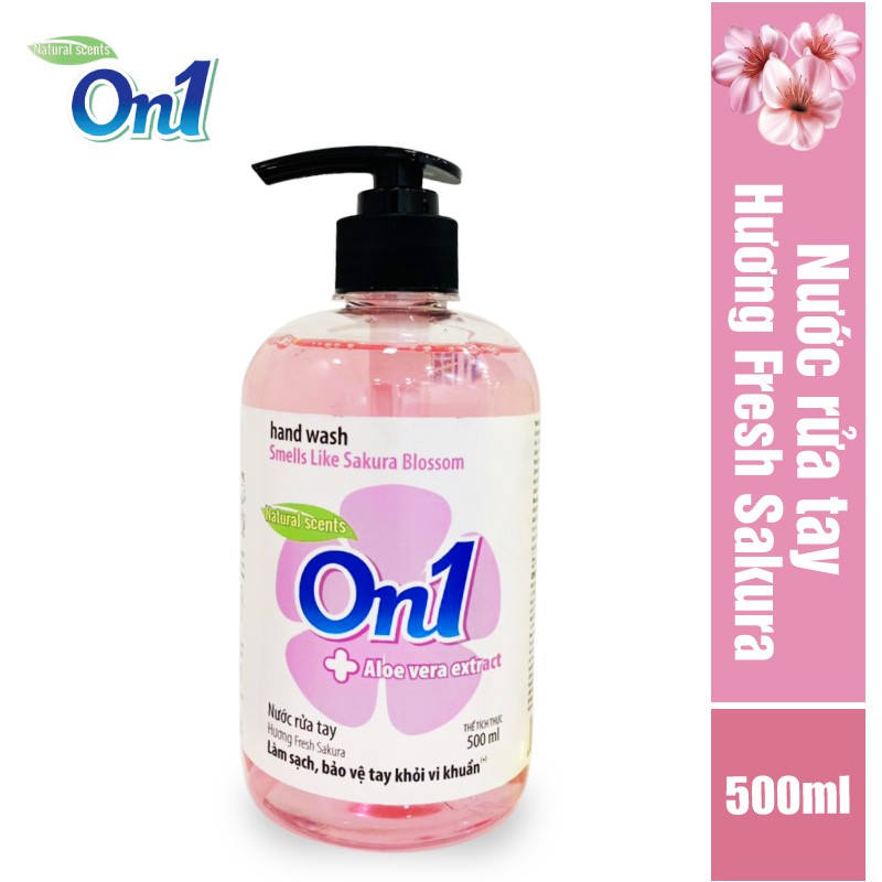 Nước rửa tay sạch khuẩn On1 500ml hương Fresh Sakura - RT501