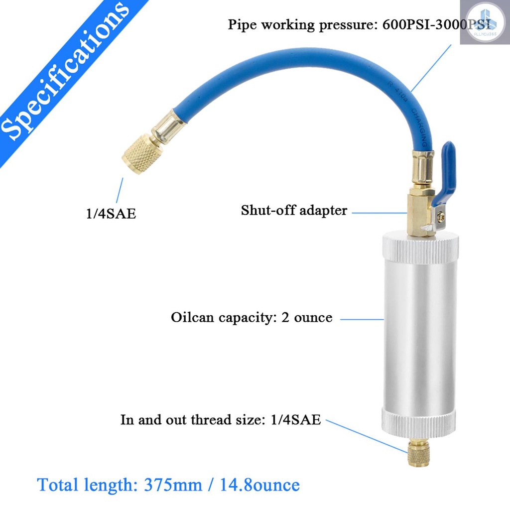 Ống Bơm Dầu Làm Mát Cho Máy Điều Hòa Xe Hơi R12 R134A R22 2 Ounce 1/4" VN26