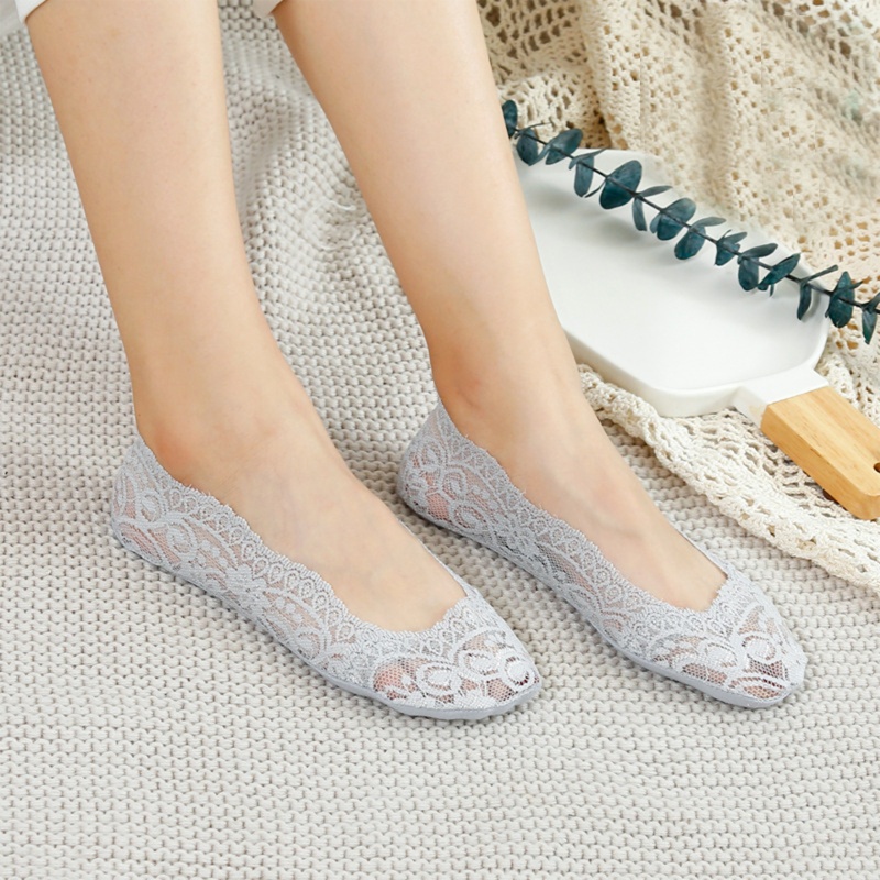 1 Đôi Tất Ren Cổ Thấp Chống Trượt Thời Trang Cho Nữ