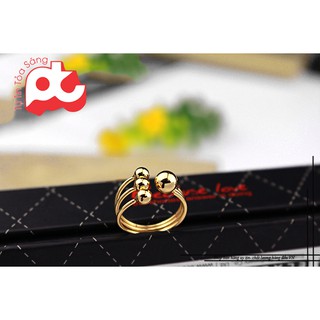 [39K] Nhẫn kiểu 4 bi mạ vàng
