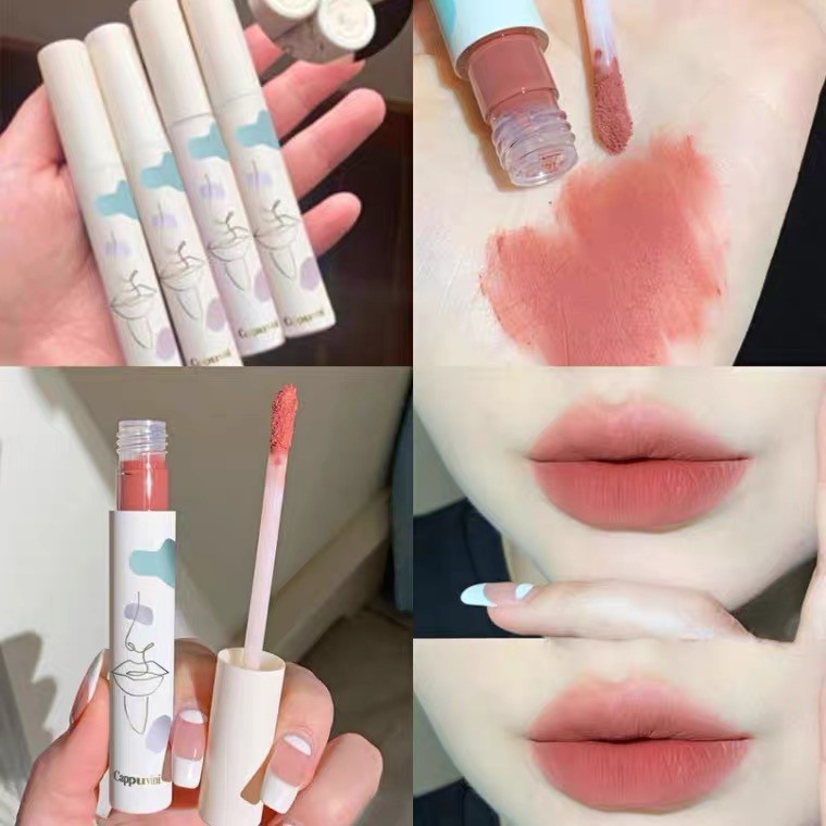 [Hàng mới về] Son kem Cappuvini vỏ trắng hiệu ứng lì quyến rũ sành điệu | BigBuy360 - bigbuy360.vn