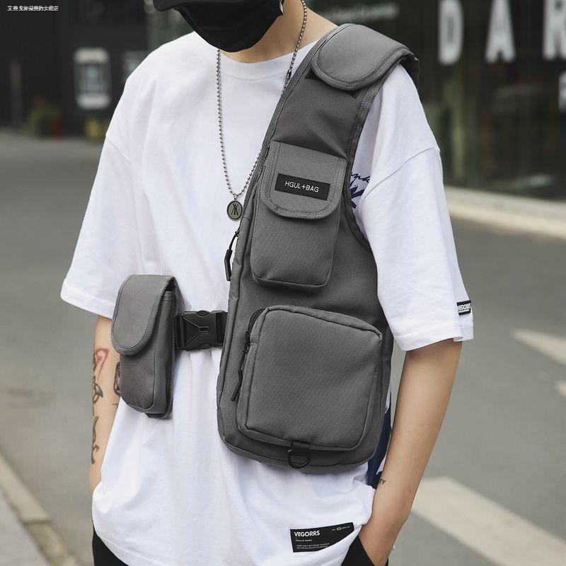 Túi đeo trước ngực nhiều túi đa năng phong cách hip hop thời trang đường - ảnh sản phẩm 4