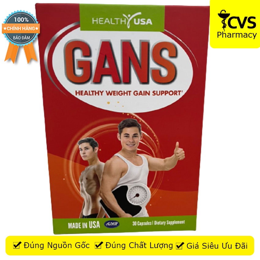 GANS (Healthy Weight Gain Support) - Hộp 30 viên uống Giúp Ăn Ngon, Tăng Cường Đề Kháng - cvspharmacy