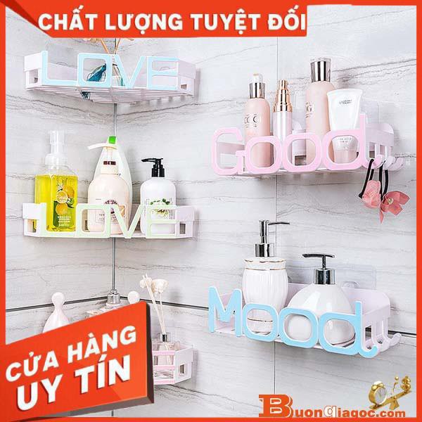 Kệ góc nhựa nhà tắm LOVE hít chân không.