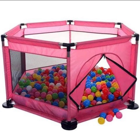 QUÂY CŨI LỤC GIÁC 2 TRONG 1 CÓ CỬA + 10 BÓNG tongkhodochoi.12