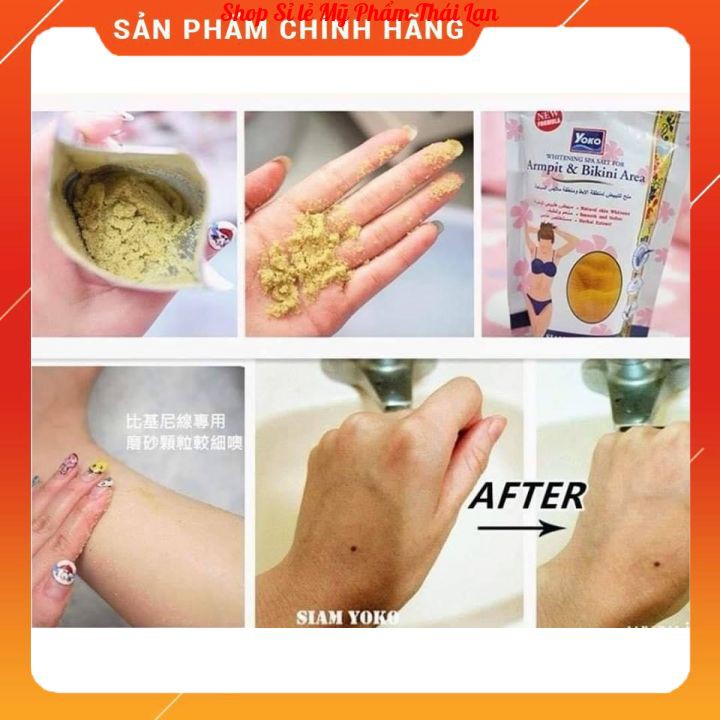 Giảm 10K ♦Muối tắm tẩy tế bào chết YOKO Thái Lan ♦Muối tẩy thâm,trắng da,ngăn mụn vùng nách,bikini 220gg