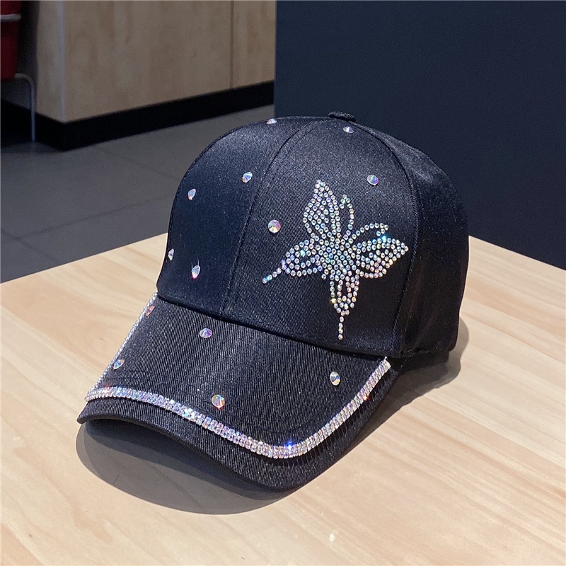 Mũ lưỡi trai bóng chày đính đá phong cách thường ngày cho nữ