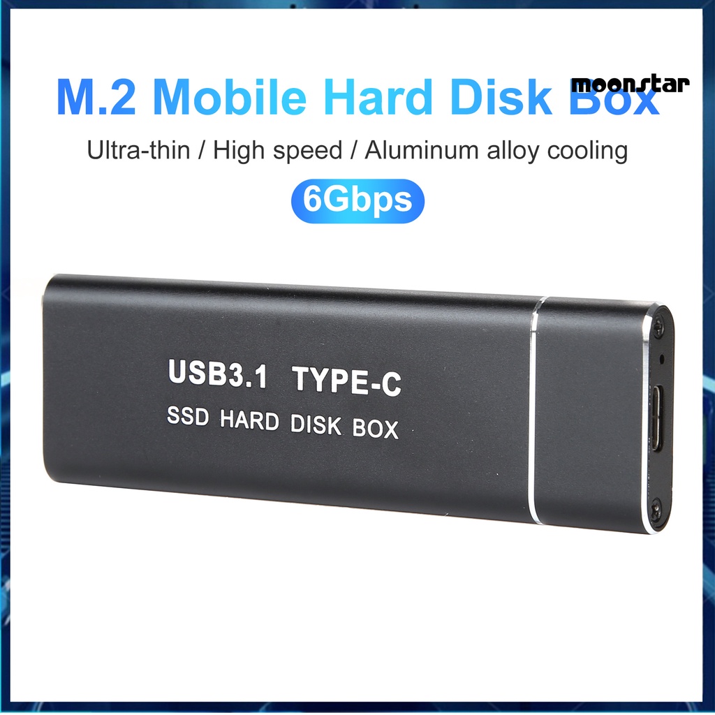 MO Portable USB 3.1 M.2 NGFF High Speed External SSD Mobile Hard Drive Enclosure