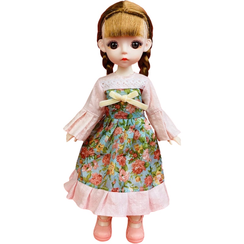 Đầm Lolita Dài 30cm Phối Váy Hoa Dễ Thương Cho Búp Bê Nữ Tỉ Lệ 1/6