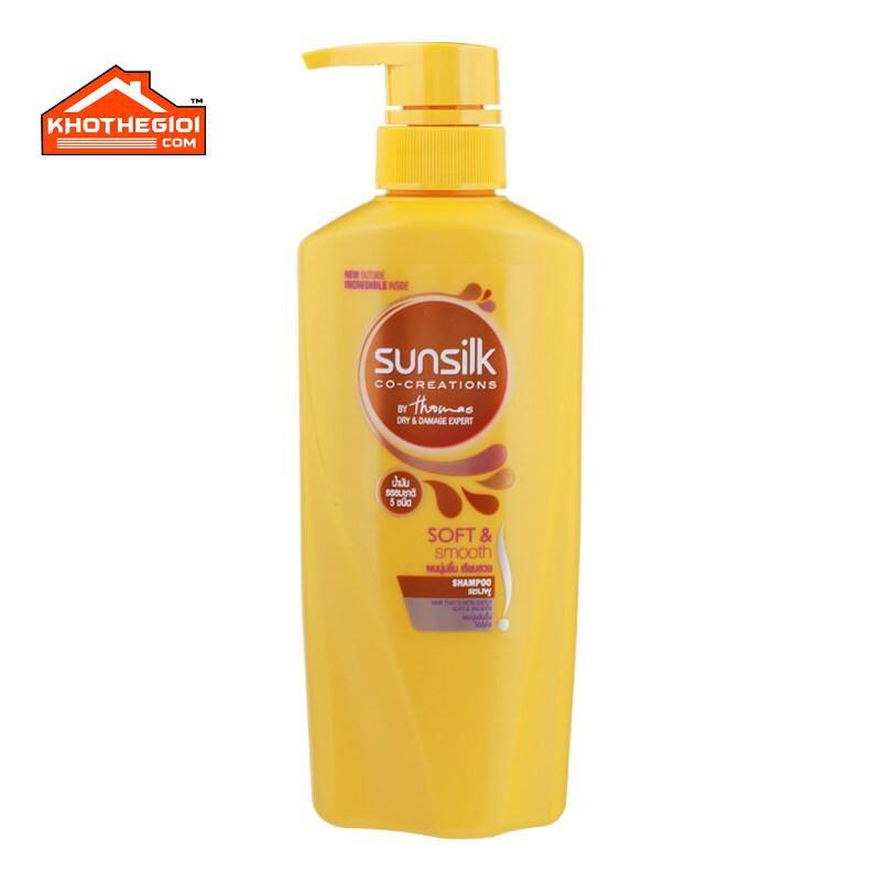 Dầu gội Sunsilk Soft &amp; Smooth Thái Lan 425ml - Màu vàng