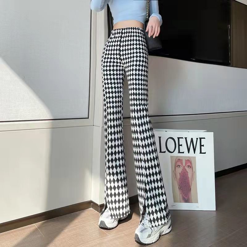 Jiashucheng Hàng Có Sẵn Quần Tây Lưng Cao Dáng Ôm Co Giãn Xẻ Tà Cao Dễ Phối Đồ Thời Trang Xuân Hè