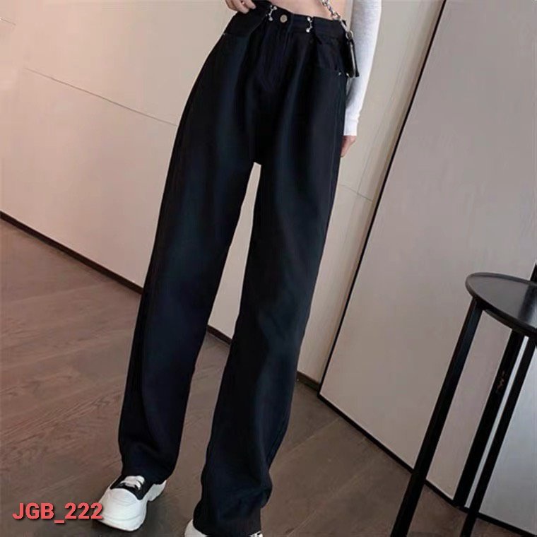 Quần jeans ống rộng gài eo Ulzzang Unisex Kanimi - QJ01 | BigBuy360 - bigbuy360.vn