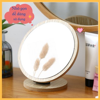 Gương trang điểm , gương tròn để bàn trang điểm gấp gọn tiện lợi dễ sử dụng ATILA.SHOP