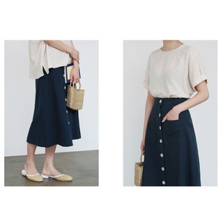 CHÂN VÁY CHỮ A LINEN DÀI