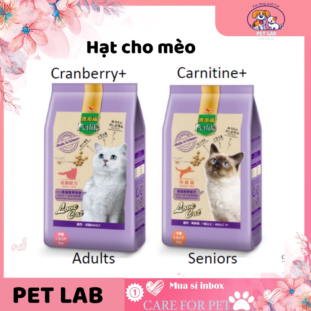 Thức ăn,hạt cho mèo Petlife Love cat 500g-1.5kg