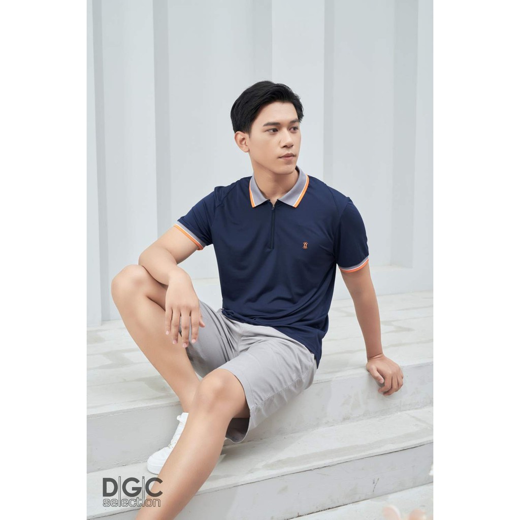 Áo Polo ngắn tay DGC dáng Regular Fit suông nhẹ phối viền tay và cổ, chất vải coolmax co giãn thấm hút tốt SAP2006M