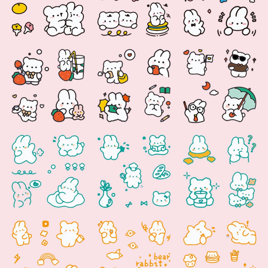 Bộ Sticket dán sổ sách/ notebook / decor bình nước siêu cute nhiều mẫu giá rẻ