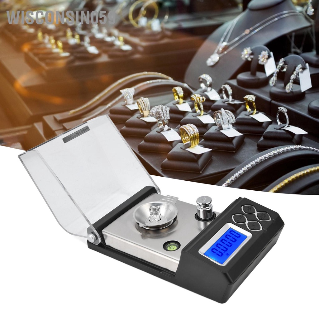 Wisconsin059 Quy mô Carat kỹ thuật số miligram chính xác di động để cân đồ trang sức