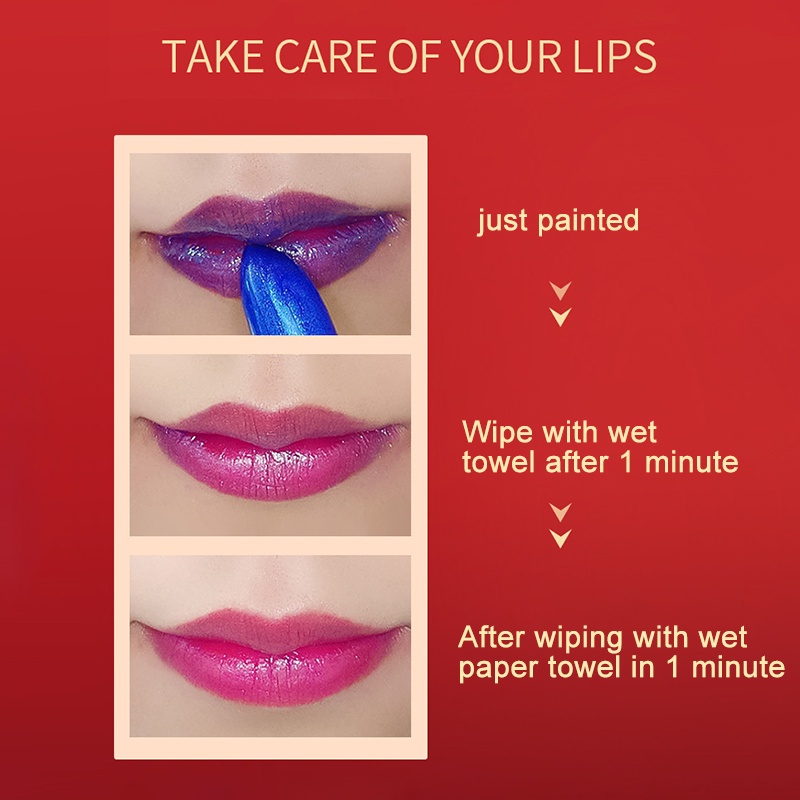 Son Môi Dưỡng Ẩm Lâu Trôi Không Thấm Nước Thay Đổi Màu Sắc Chất Lượng Cao