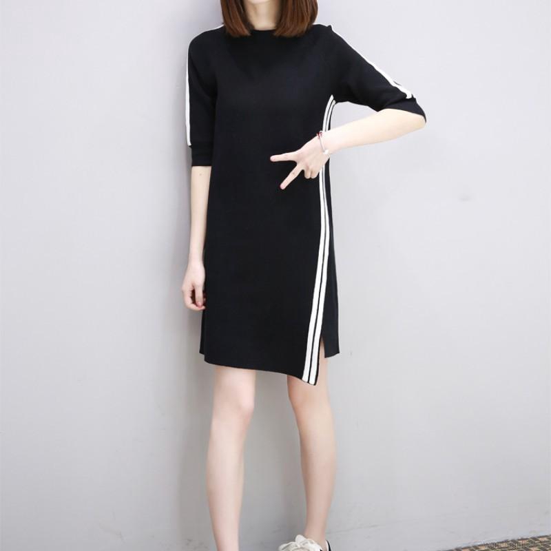 Women Summer Half Sleeve Irregular Striped Dresses | BigBuy360 - bigbuy360.vn
