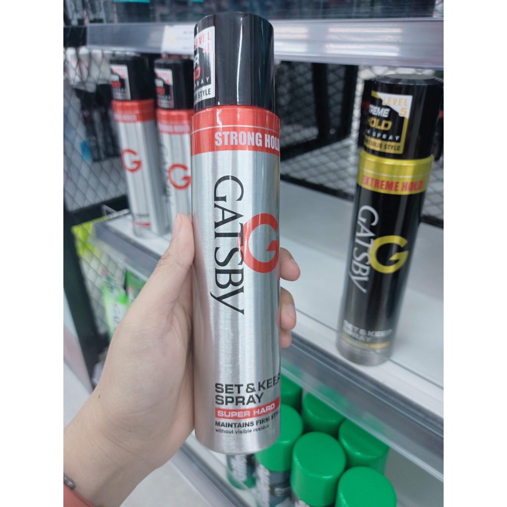 Gôm xịt tạo kiểu tóc gastby set &amp; Kêp Spray Super Hair 250ml (indonesia)