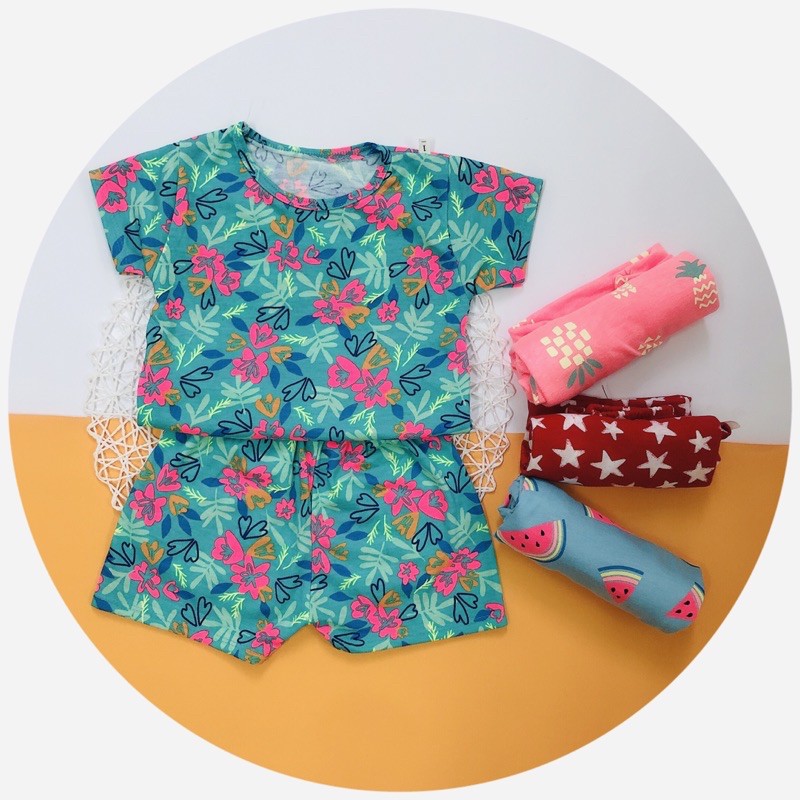 Bộ Cộc Tay Hoa Quả Cho Bé 7-18kg Chất Bozip