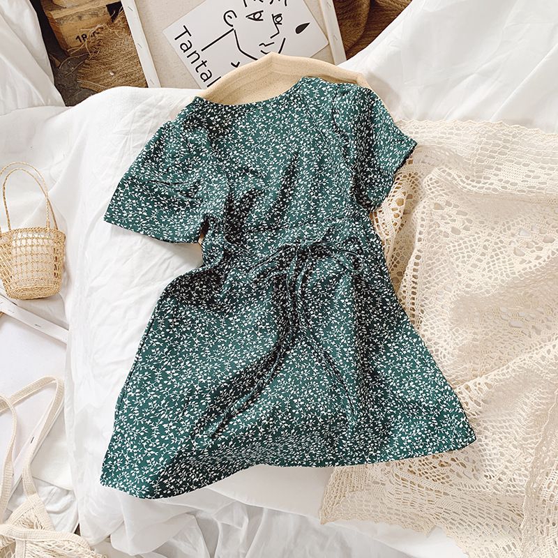 Đầm Công Chúa In Hoa Cho Bé Gái