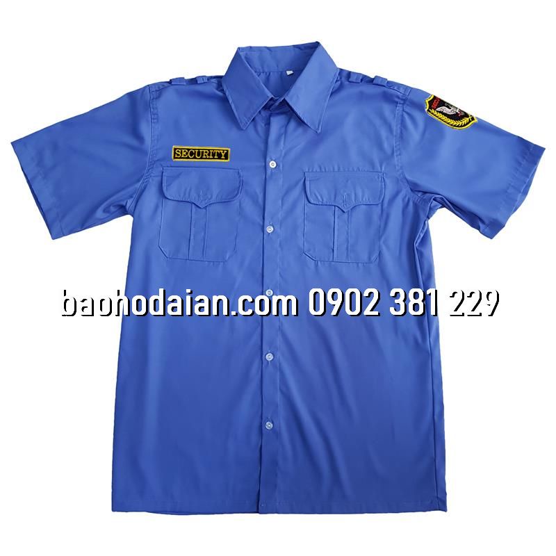 Áo bảo vệ cộc tay vải kate ford thấm hút mồ hôi kèm logo tay ngực