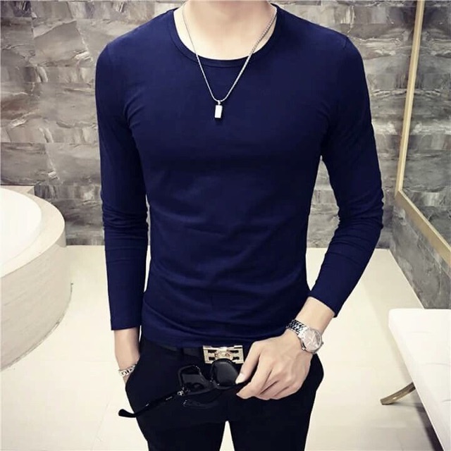 Áo thun nam tay dài cổ tròn trơn màu vải đẹp mát tigershop Tgs072 | BigBuy360 - bigbuy360.vn