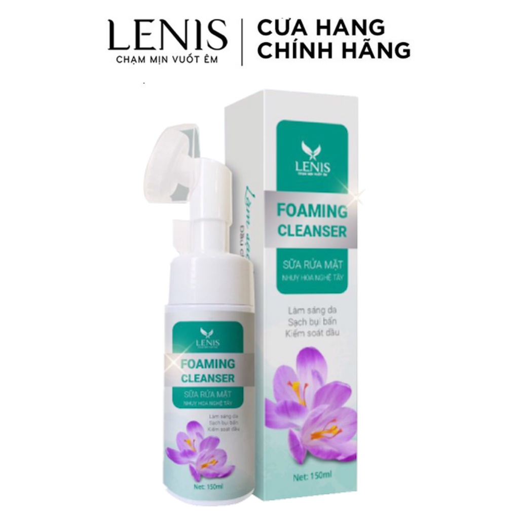 Sữa Rửa Mặt Thiên Nhiên, Giảm Mụn Ẩn, Da Dầu Mụn, Lenis - Foaming Cleanser Chiết Xuất Nhụy Hoa Nghệ Tây [150m]