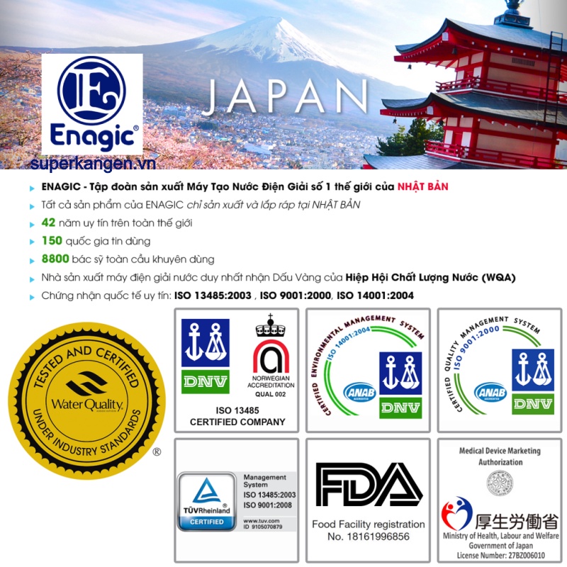 Lõi lọc Kangen Leveluk K8 model 2023 made in Japan