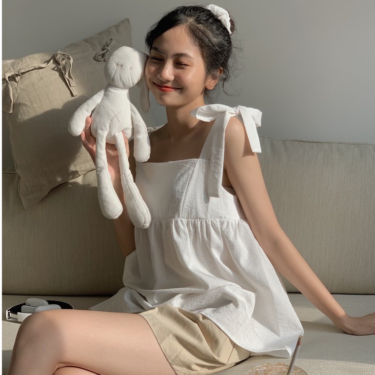 áo hai dây bản to buộc nơ TKA226 LOLLIE STUDIO