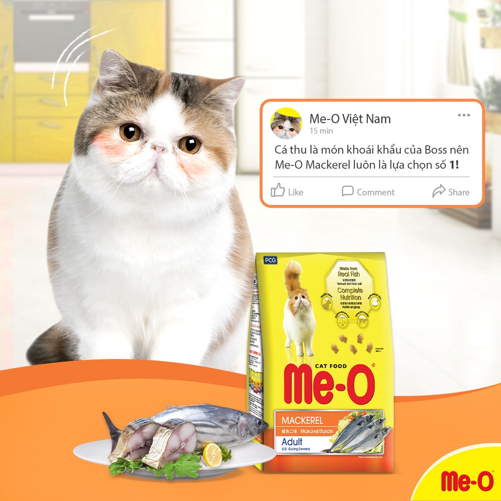 Thức ăn cho mèo trưởng thành vị cá ngừ/hải sản/cá thu MeO/Me-O/Me-0 Tuna/Sea food/Mackerel 350g