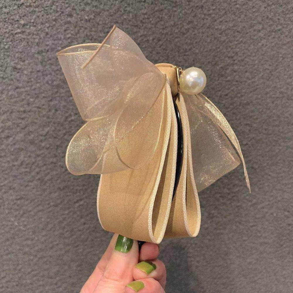 Giá Đỡ Buộc Tóc Đuôi Ngựa Bằng Lưới Màu Trơn Thanh Lịch Cho Nữ