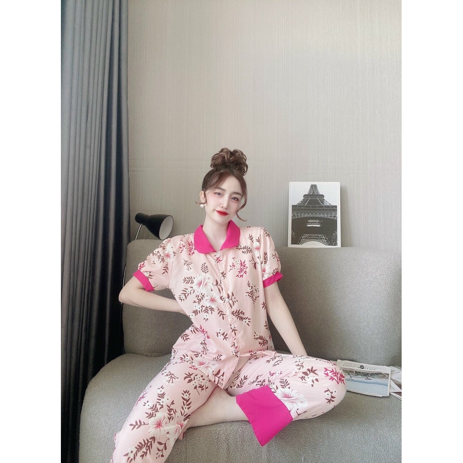🎀Sét đồ ngủ cổ sen 🎀quần dài lụa hàn siêu xinh mặc nhà🎀 Đồ bộ freesize giá rẻ | BigBuy360 - bigbuy360.vn