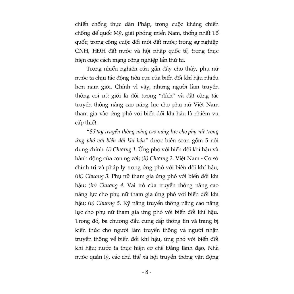 Sách - Sổ Tay Truyền Thông Về Nâng Cao Năng Lực Cho Phụ Nữ Trong Ứng Phó Với Biến Đổi Khí Hậu | BigBuy360 - bigbuy360.vn