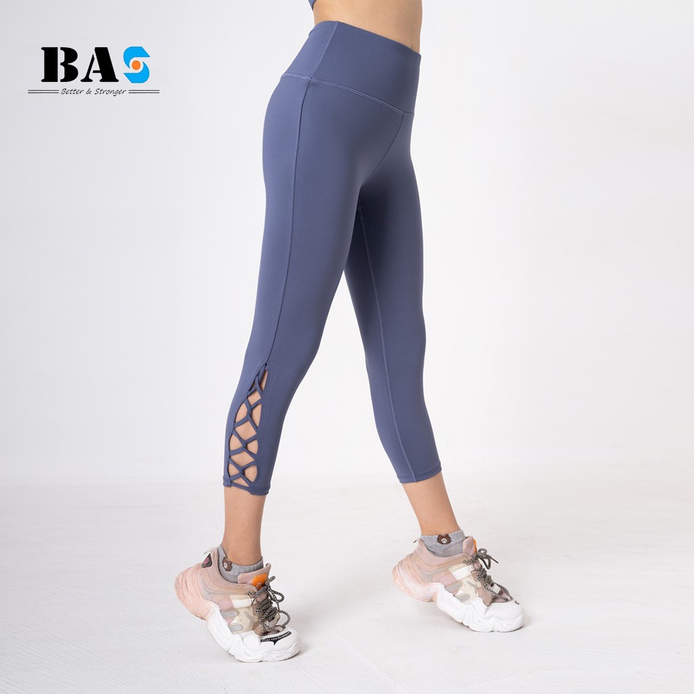 Quần legging lửng tập yoga gym aerobic BAS thiết kế đan dây hiện đại dễ phối đồ - QL210405