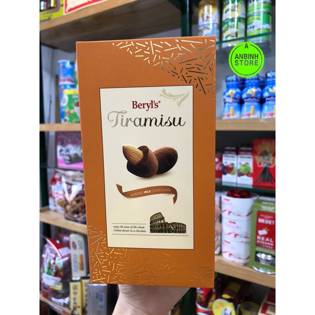 Socola Hạnh Nhân Tiramisu Malaysia Beryls 180g [Chính hãng] - socola đen / trắng / sữa/ trà xanh