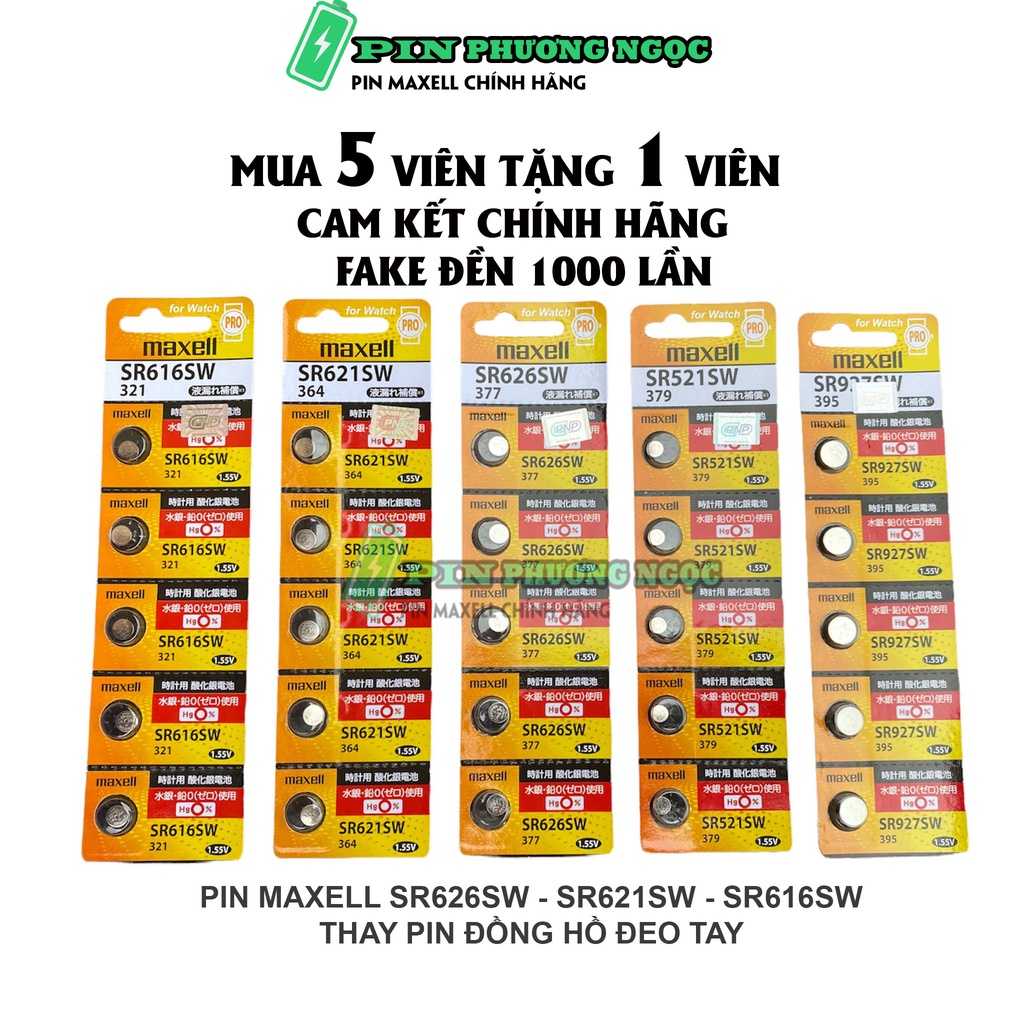 Pin Đồng Hồ SR626SW /SR621SW /SR716SW /SR521SW /SR616SW /SR516SW /SR721SW /SR920SW /SR927SW Maxell Chính Hãng